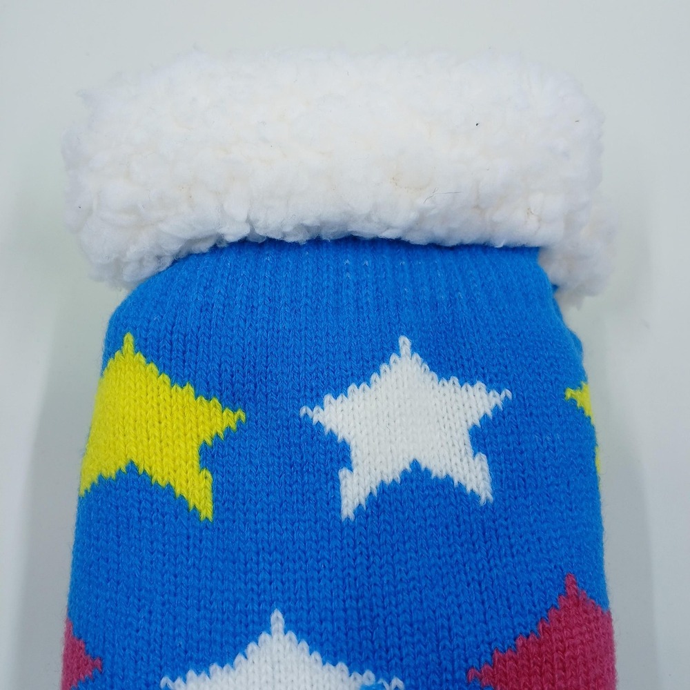 Minions Sherpa Lined Socks One Size Blue Yellow Slipper Non Slip Warm - Picture 6 of 7